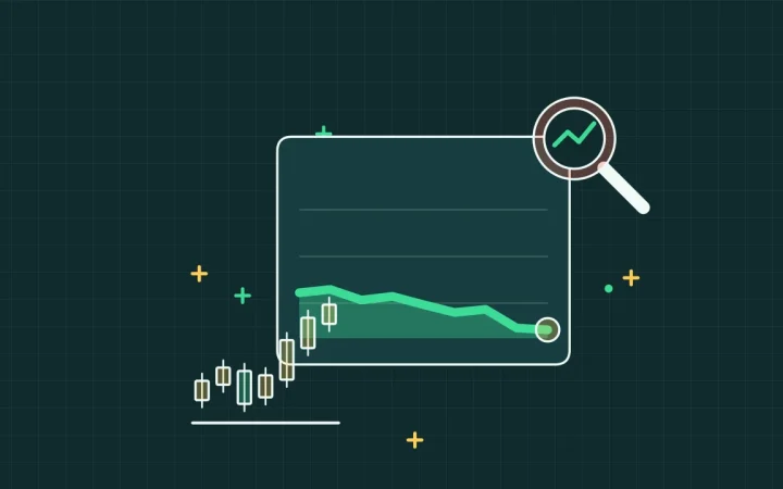 Иллюстрация графика цены с графиком свечей для руководства Market Data