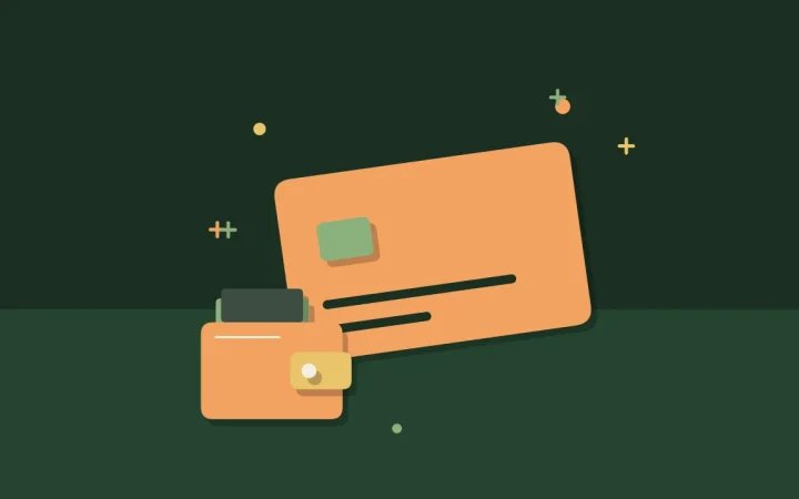 Иллюстрация криптокарты с криптокошельком для руководства «Основы криптовалют»