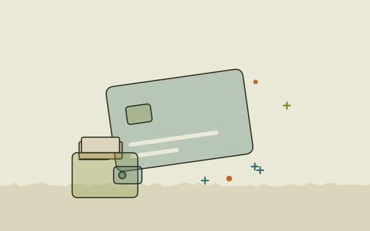 Иллюстрация криптокарты с криптокошельком для руководства «Основы криптовалют»