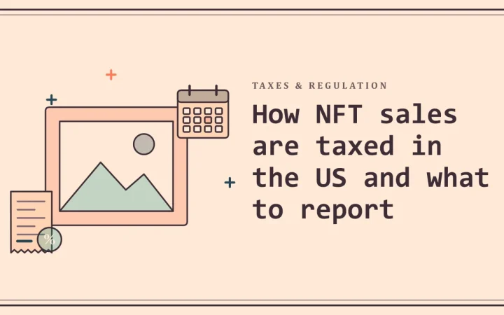 Как облагаются налогом продажи NFT в США и что нужно декларировать: иллюстрация цифровой картины в рамке и налоговой квитанции