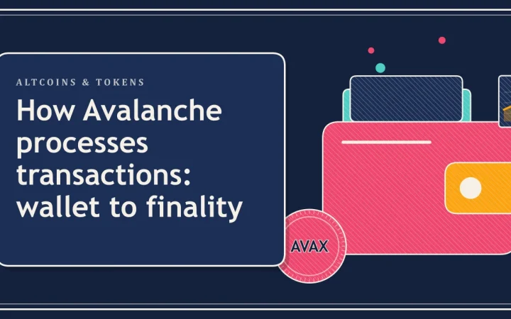 Как Avalanche обрабатывает транзакции: от кошелька до финальности: иллюстрация криптокошелька и монеты