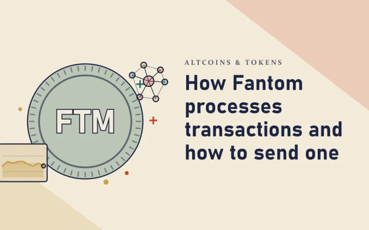 Как Fantom обрабатывает транзакции и как отправить одну из них: иллюстрация с монетой и графиком цены