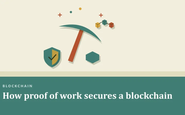Как proof of work защищает блокчейн: иллюстрация кирки и защитного щита