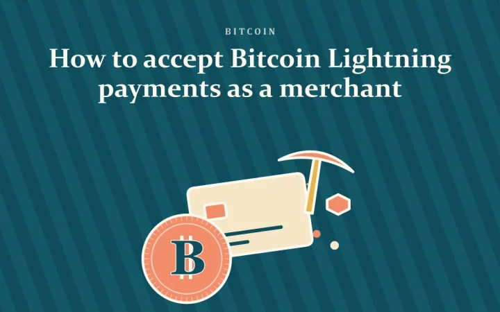 Как принимать платежи в Bitcoin Lightning в качестве продавца: иллюстрация криптокарты и монета