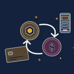 Иллюстрация обмена двух монет с криптокартой для руководства «Покупка и обмен»
