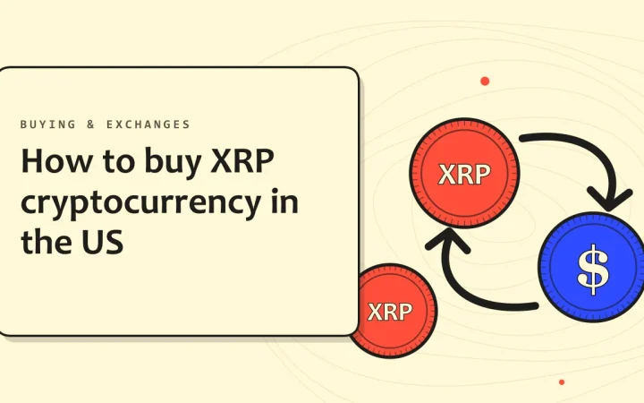 Как купить криптовалюту XRP в США: иллюстрация обмена двух монет и монеты