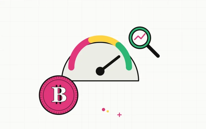 Иллюстрация индикатора комиссии с монетой для руководства по Bitcoin