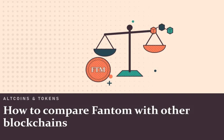Как сравнить Fantom с другими блокчейнами: иллюстрация с весами, сравнивающими варианты, и монетой