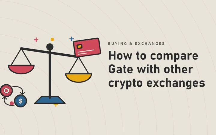 Как сравнить Gate с другими криптобиржами: иллюстрация весов, на которых сравниваются варианты, и двух обмениваемых монет
