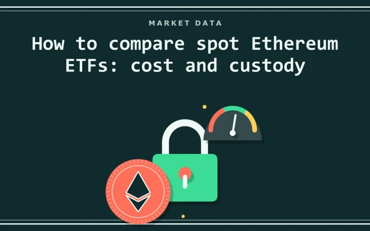 Как сравнивать спотовые Ethereum ETF: издержки и хранение: иллюстрация с навесным замком и монетой
