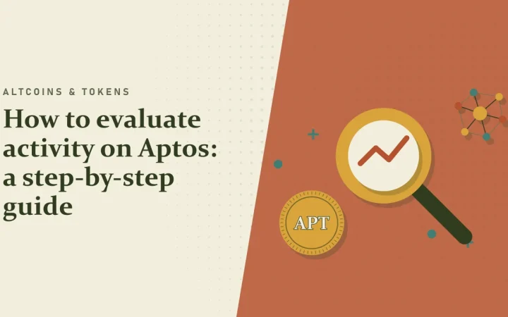 Как оценить активность в Aptos: пошаговое руководство: иллюстрация лупы над графиком и монеты