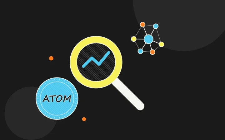 Иллюстрация лупы над графиком с монетой для руководства по альткоинам и токенам