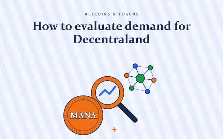 Как оценить спрос на Decentraland: иллюстрация с лупой над графиком и монетой