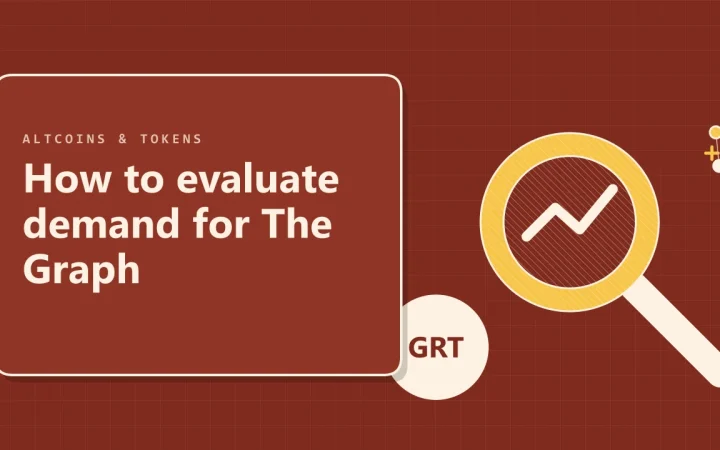 Как оценить спрос на The Graph: иллюстрация лупы над графиком и монеты