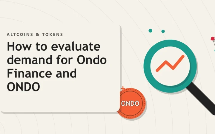 Как оценить спрос на Ondo Finance и ONDO: иллюстрация лупы над графиком и монеты