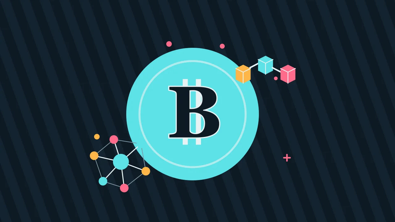 Иллюстрация монеты с сетью узлов для руководства по Bitcoin