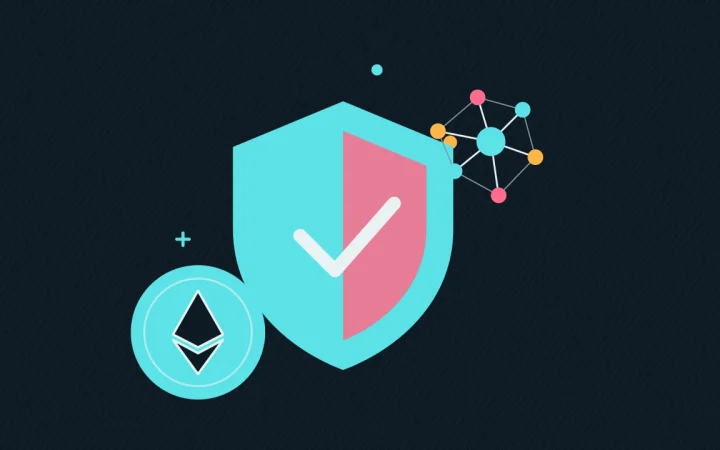 Иллюстрация защитного щита с монетой для руководства по Ethereum