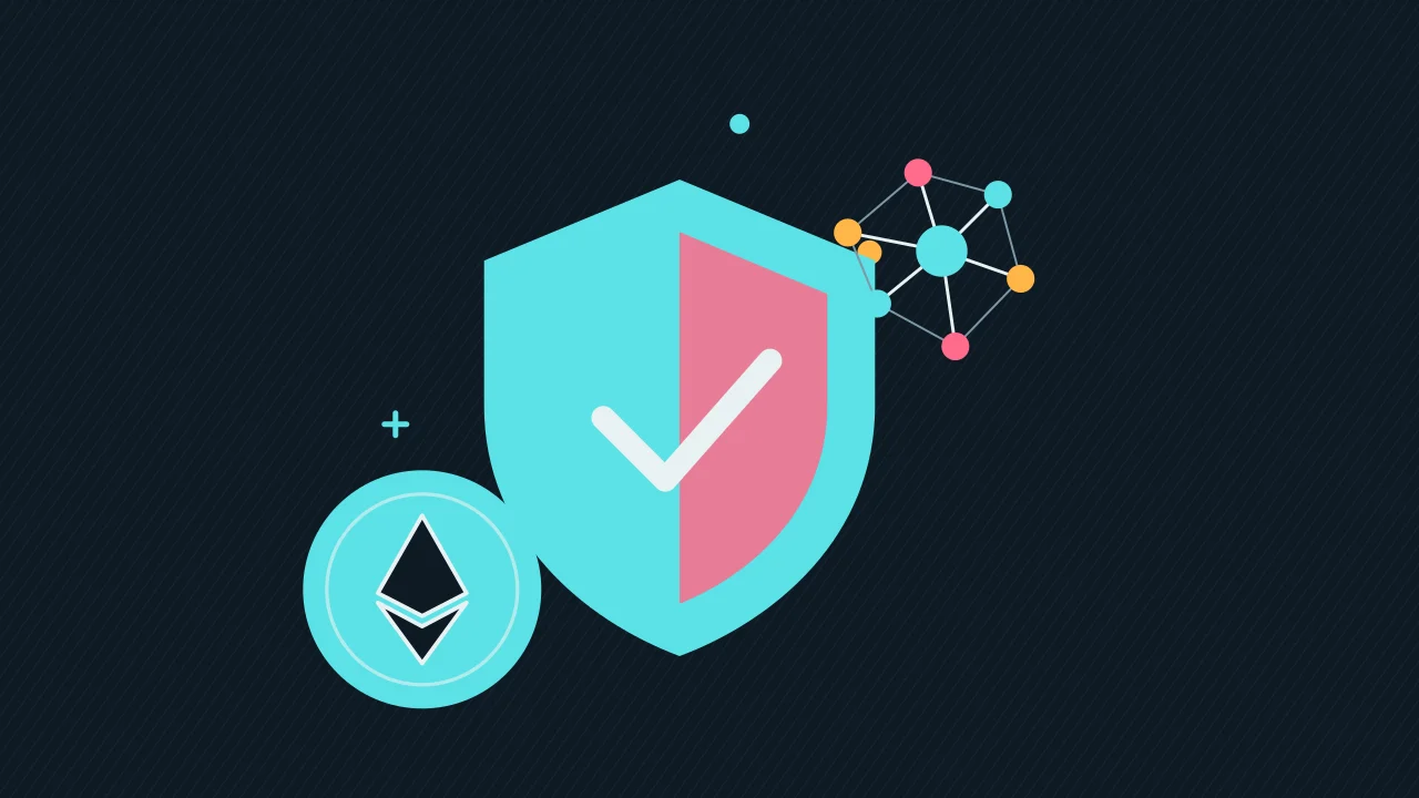 Иллюстрация защитного щита с монетой для руководства по Ethereum