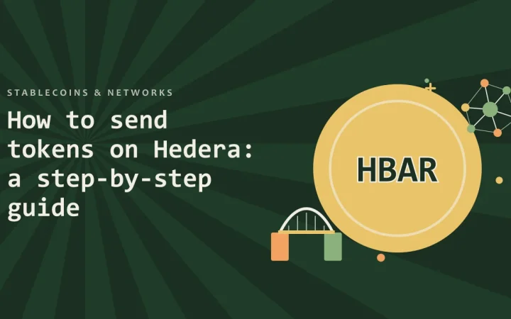 Как отправить токены в Hedera: пошаговое руководство: иллюстрация монеты и моста между двумя сетями