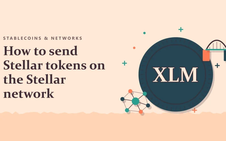 Как отправить токены Stellar в сети Stellar: иллюстрация монеты и сети узлов