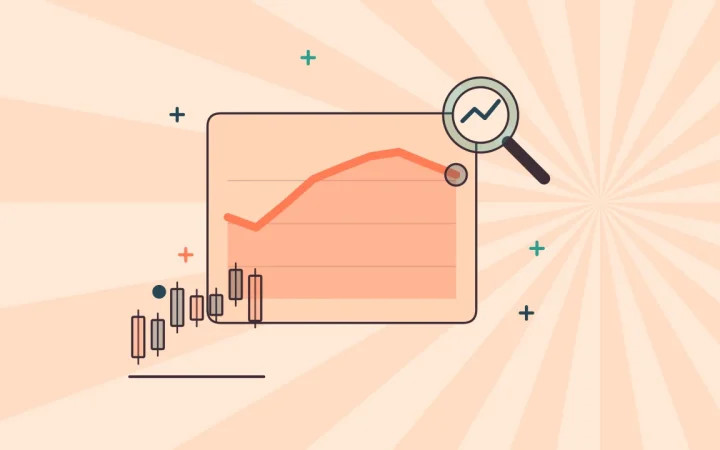 Иллюстрация графика цены с графиком свечей для руководства Market Data