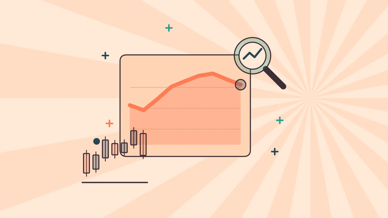 Иллюстрация графика цены с графиком свечей для руководства Market Data