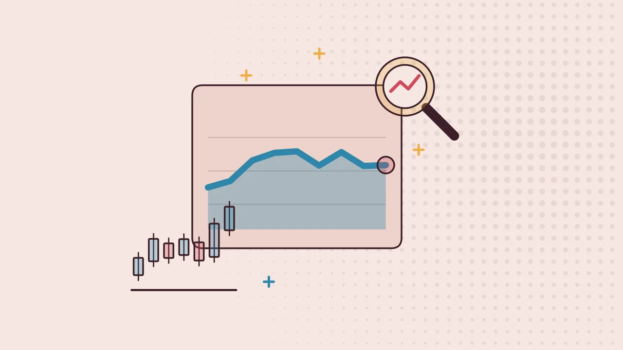 Иллюстрация графика цены с графиком свечей для руководства Market Data