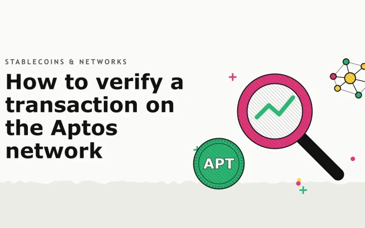 Как проверить транзакцию в сети Aptos: иллюстрация лупы над графиком и монеты