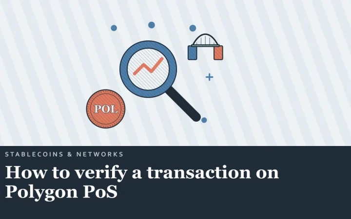 Как проверить транзакцию в Polygon PoS: иллюстрация лупы над графиком и монеты