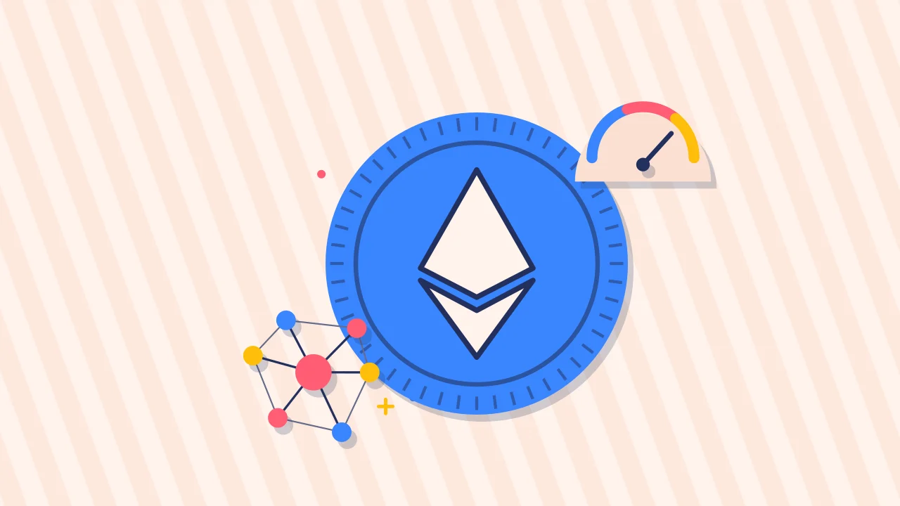 Иллюстрация монеты с сетью узлов для руководства по Ethereum