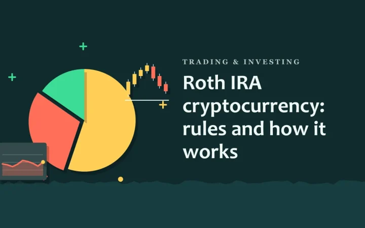 Криптовалюта в Roth IRA: правила и как это работает: иллюстрация круговой диаграммы портфеля и графика цены