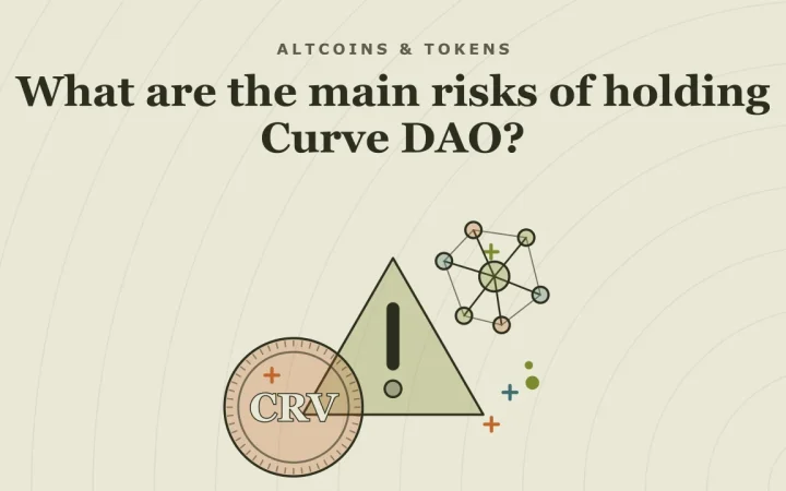 Каковы основные риски держать Curve DAO?: иллюстрация предупреждающего знака и монеты