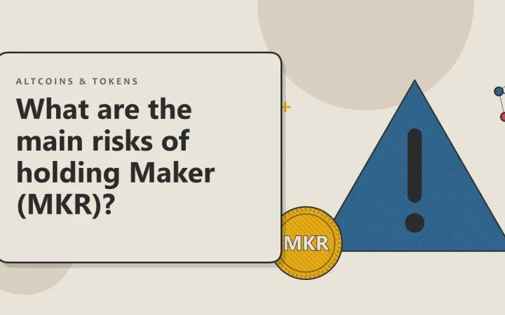 Каковы основные риски владения Maker (MKR)?: иллюстрация предупреждающего знака и монеты