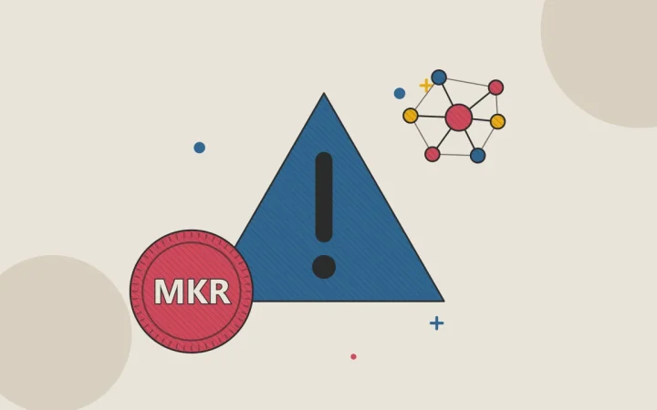 Иллюстрация предупреждающего знака с монетой для руководства по альткоинам и токенам