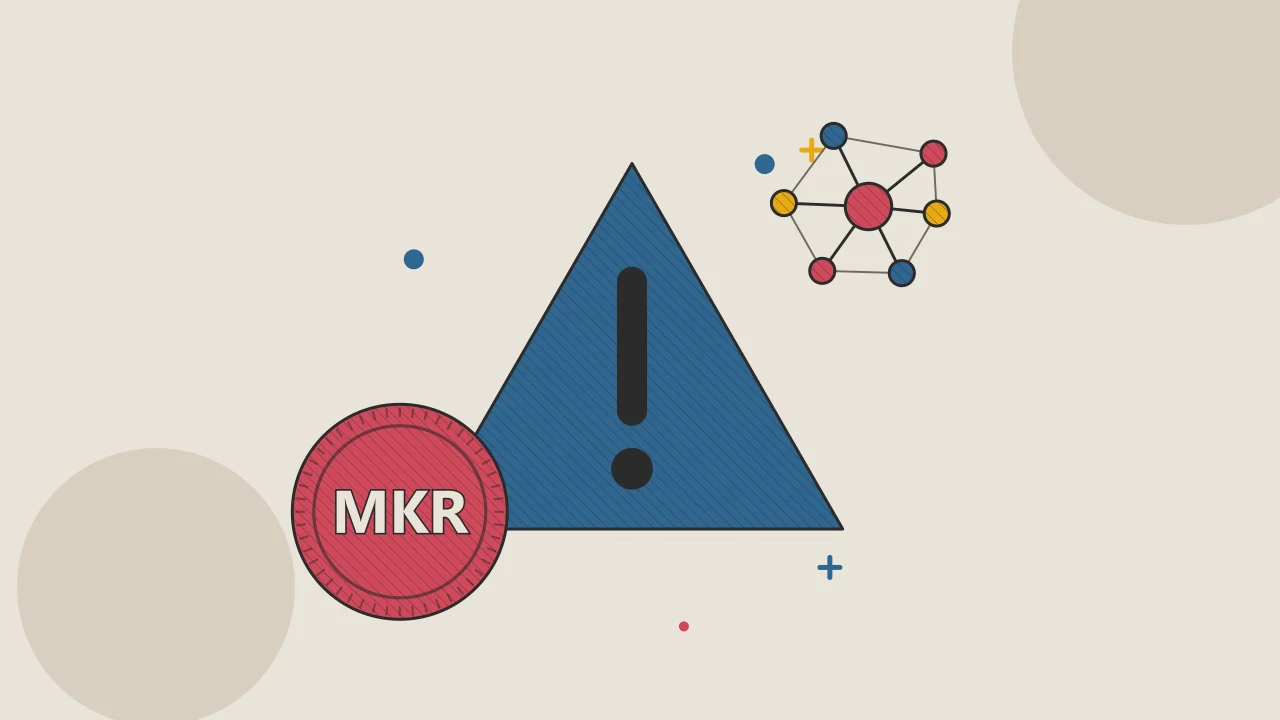 Иллюстрация предупреждающего знака с монетой для руководства по альткоинам и токенам