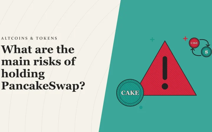 Каковы основные риски держать PancakeSwap?: иллюстрация предупреждающего знака и монеты
