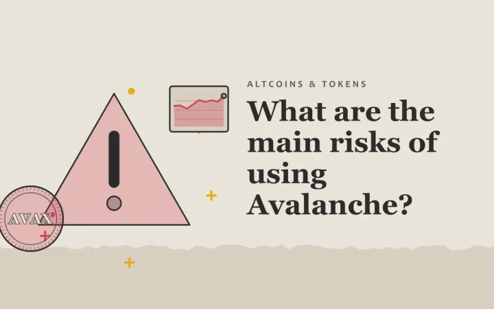 Каковы основные риски использования Avalanche?: иллюстрация предупреждающего знака и монеты