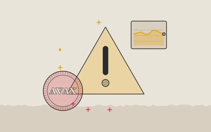 Иллюстрация предупреждающего знака с монетой для руководства по альткоинам и токенам