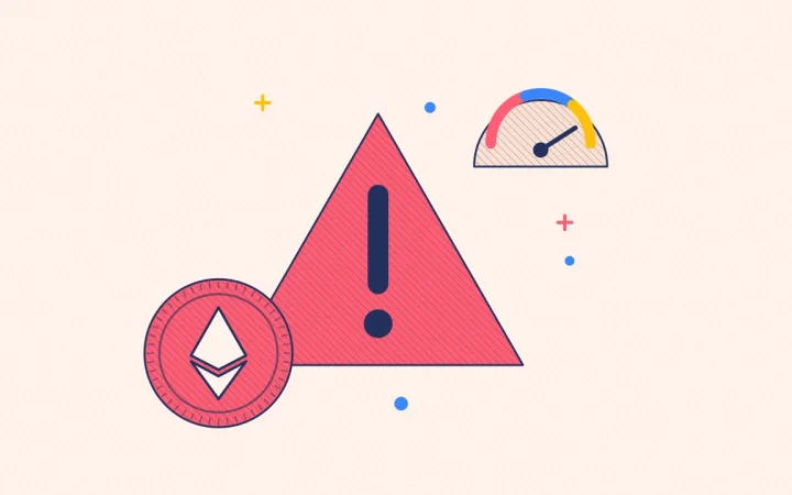Иллюстрация предупреждающего знака с монетой для руководства по Ethereum