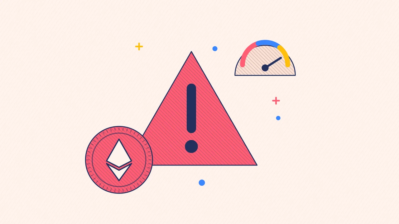 Иллюстрация предупреждающего знака с монетой для руководства по Ethereum