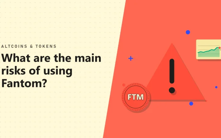 Каковы основные риски использования Fantom?: иллюстрация с предупреждающим знаком и монетой