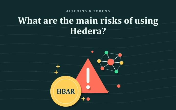 Каковы основные риски использования Hedera?: иллюстрация предупреждающего знака и монеты