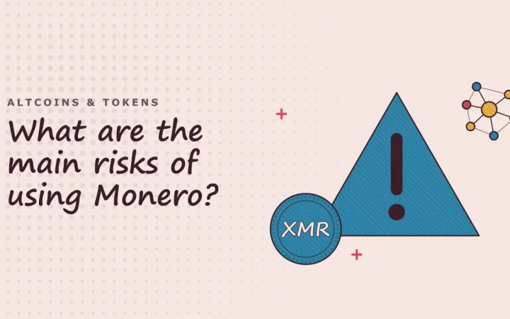 Каковы основные риски использования Monero?: иллюстрация предупреждающего знака и монеты