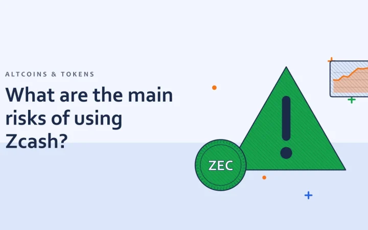 Каковы основные риски использования Zcash?: иллюстрация предупреждающего знака и монеты