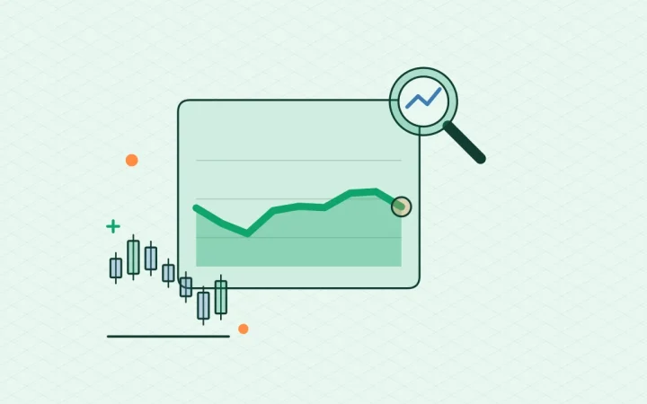 Иллюстрация графика цены с графиком свечей для руководства Market Data