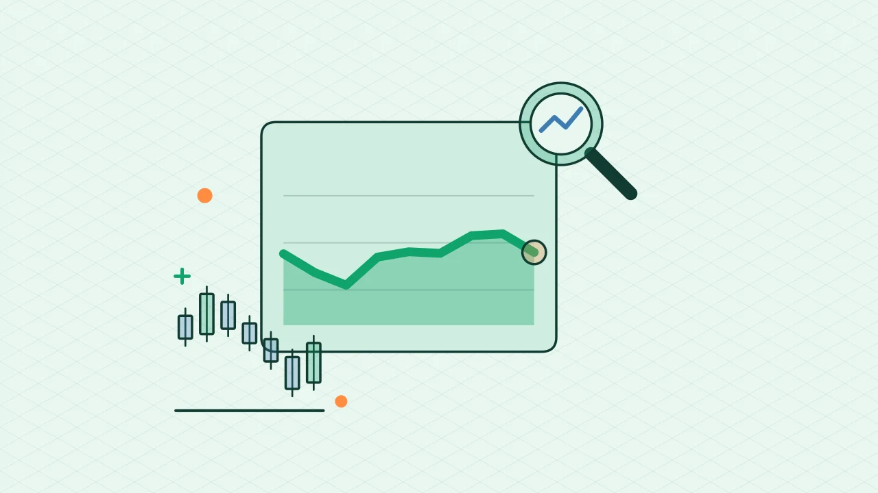 Иллюстрация графика цены с графиком свечей для руководства Market Data