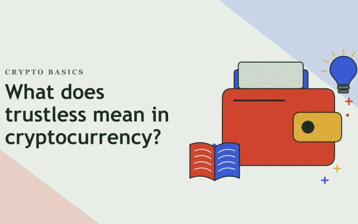Что означает trustless в криптовалютах?: иллюстрация криптокошелька и открытой книги