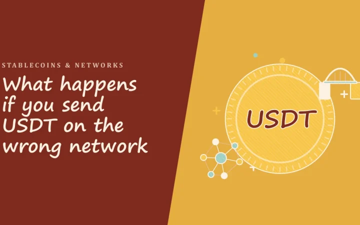 Что произойдёт, если отправить USDT не в той сети: иллюстрация монеты и сети узлов