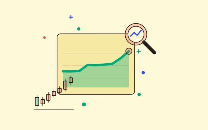 Иллюстрация графика цены с графиком свечей для руководства Market Data