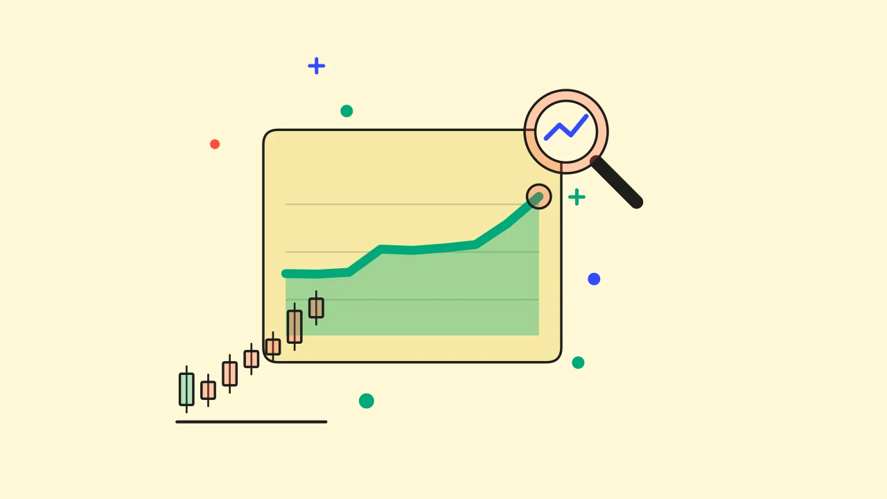 Иллюстрация графика цены с графиком свечей для руководства Market Data
